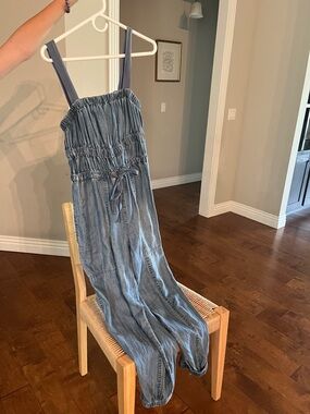 Elan Denim Blue Cropped Jumpsuit